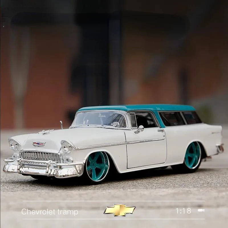 

Винтажная классическая модель автомобиля Maisto 1:18 1955 Chevrolet NOMAD, Ретро модель автомобиля из сплава, классическая модель автомобиля, коллекция у...