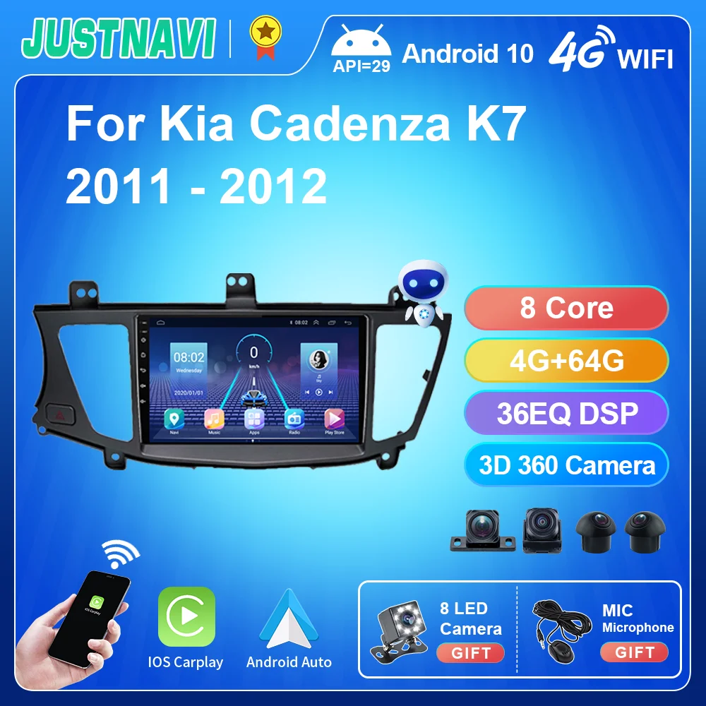 

Автомагнитола JUSTNAVI для KIA K7 Cadenza 2009-2013, мультимедийный видеоплеер с GPS-навигацией, Авторадио для Carplay, стерео 2Din, DVD