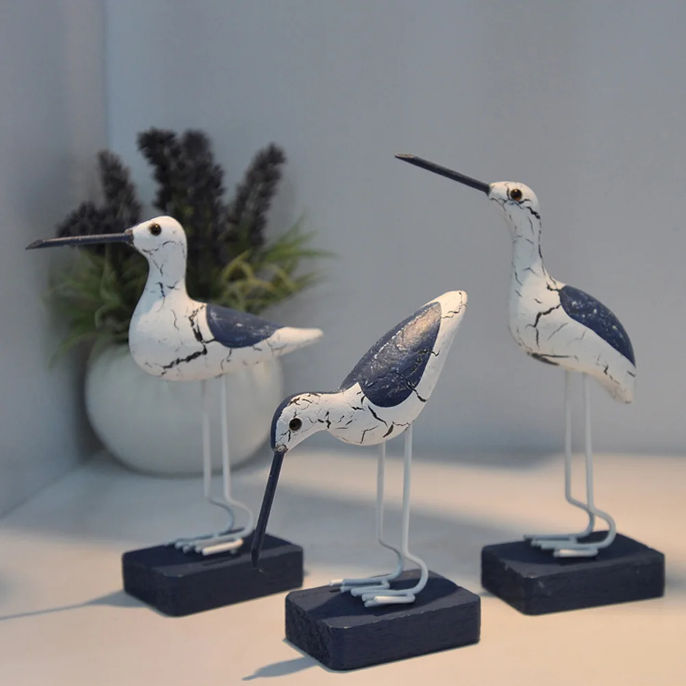 

Bird Seagull Nautical Statue Sculpture Decor Coastal Wooden Beach Figurine Sea Figurines Ornament Ornaments Decoration Garden