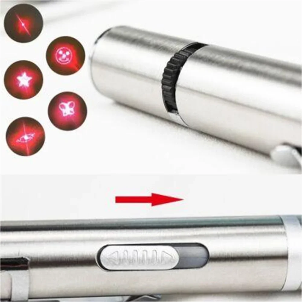 Лазерная забавная игрушка-палка для кошек, зарядка через USB, забавный светильник для кошек, инфракрасная лазерная ручка из нержавеющей стали для кошек, интерактивные игрушки для домашних животных
