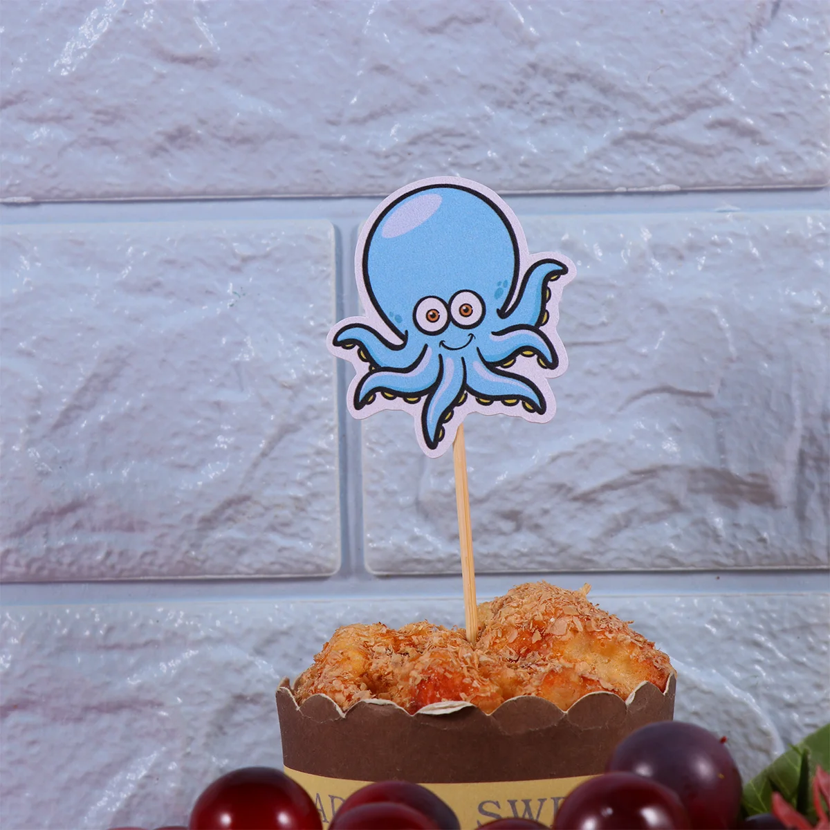

10PCS Themed Cupcake Toppers Paper Cake Picks Decoration (Octopus)