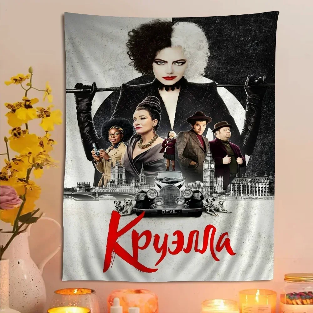 C-Cruella аниме гобелен подвесной Таро хиппи настенные коврики Dorm домашний декор