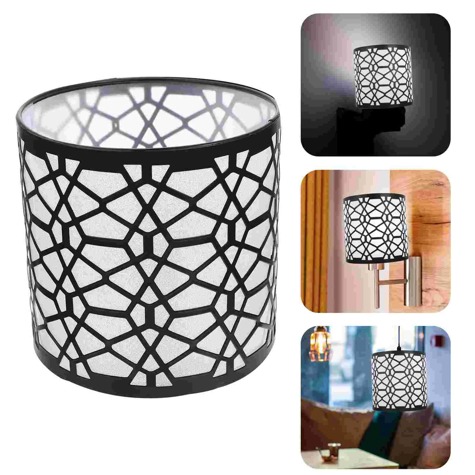 

Lamp Shade Light Lampshade Shades Cover Fixture Metal Pendant Table Black Bulb Ceiling Drum Vintage Chandelier Iron Guard Cage