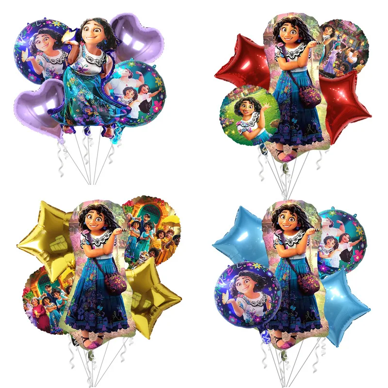 

5Pcs/Set Disney's new Encanto Cartoon Aluminum Film Balloon 18 inch Magic Full House Birthday Party Balloon Children's Toys