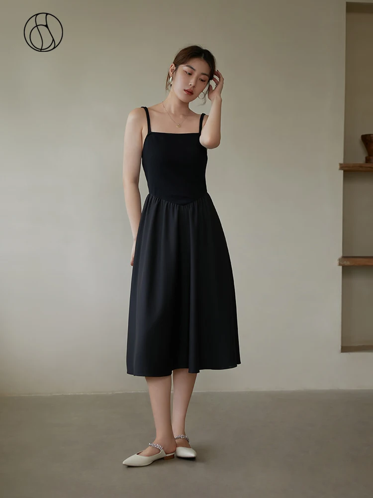 Женское трикотажное платье на бретельках DUSHU