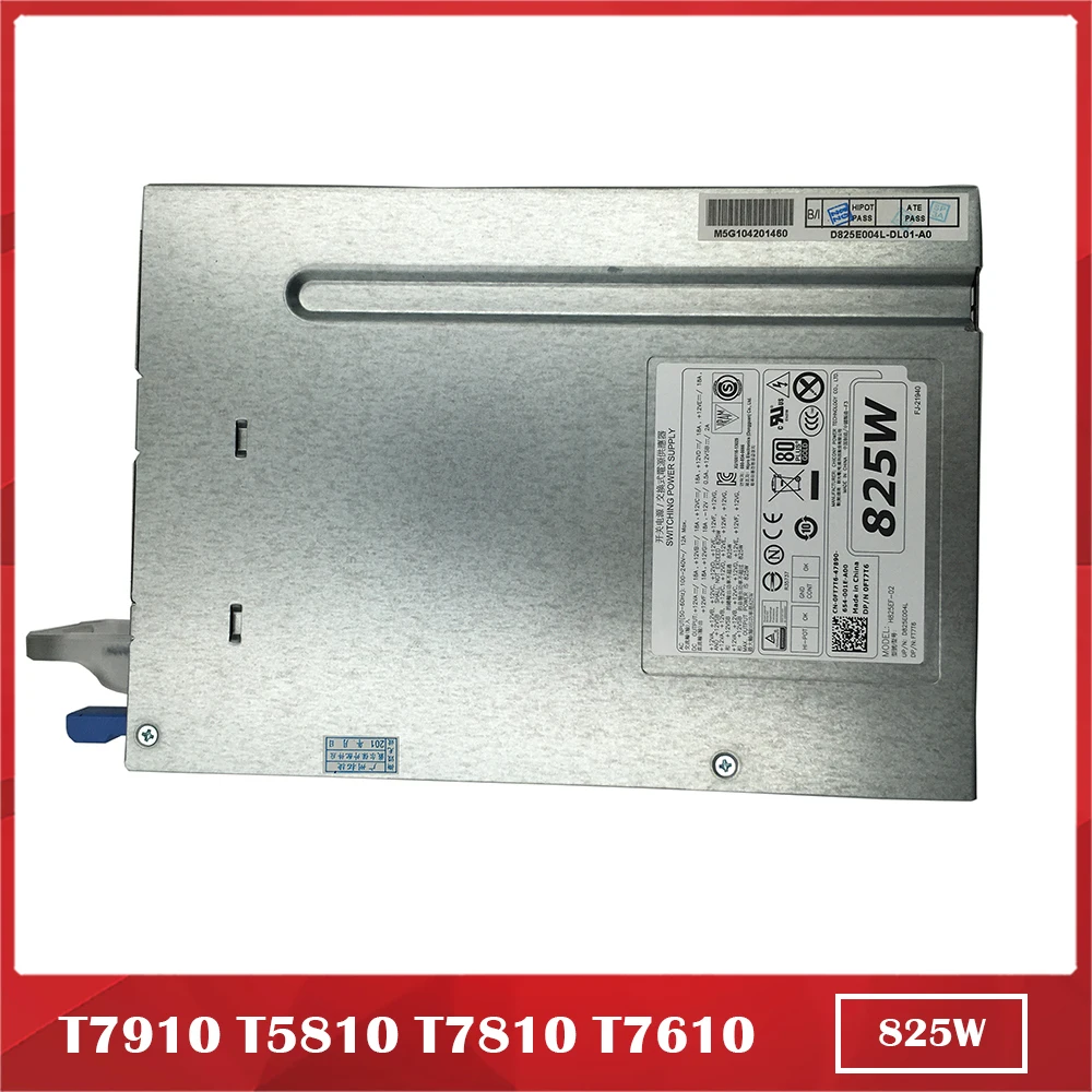Для блока питания рабочей станции для DELL T7910 T5810 T7810 T7610 H825EF-02 W1FJK 0FT7T6 825W 100% Протестировано перед отправкой