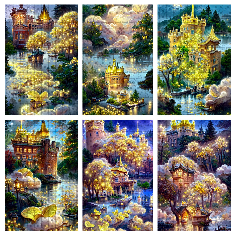 

Castle Dream Scenery Jigsaw Puzzle Landscape 300/500/1000 Pieces Puzzles for Adults Children's Educational Toys Collection