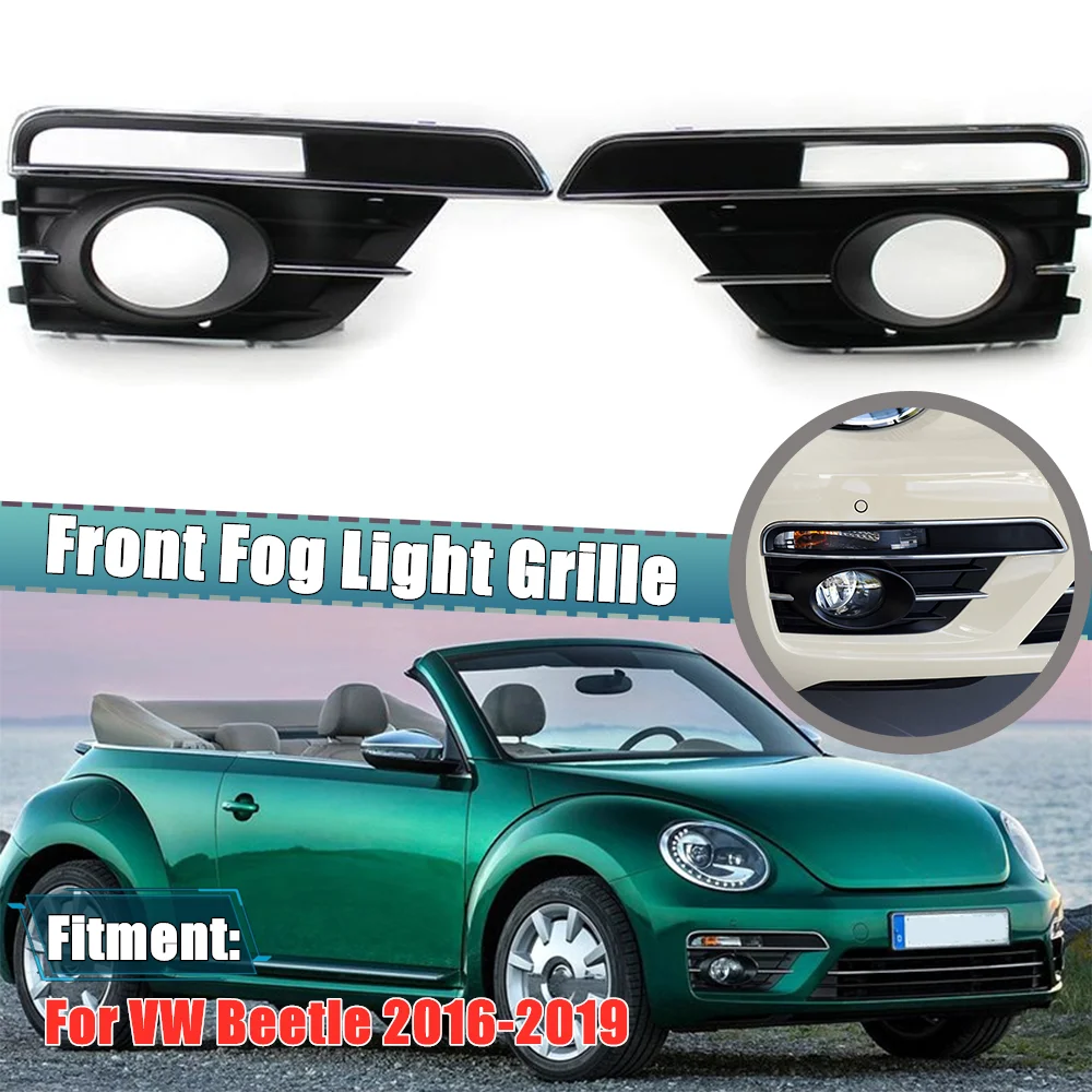 

1 пара, Автомобильные противотуманные фары, решетка радиатора, передний бампер, противотумансветильник, чехол для VW For Beetle 2016 2017 2018 2019, автомобильные аксессуары