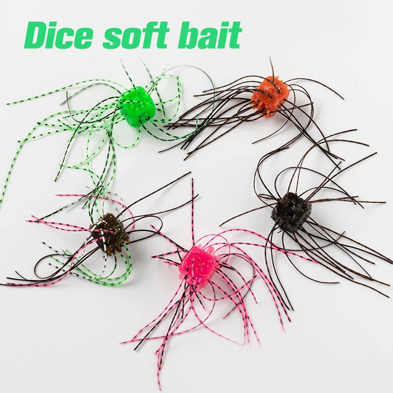 

6pcs Nonosp Dice Soft Bait JP Explosion Handmade Road Runner Bait Creek Whisker Road Runner Bass Fishing Sieve Bait Colour Bait