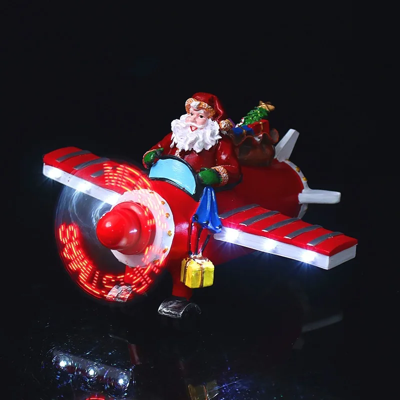 New Christmas decorations Santa Claus LED luminous aircraft creative ornaments Christmas gifts