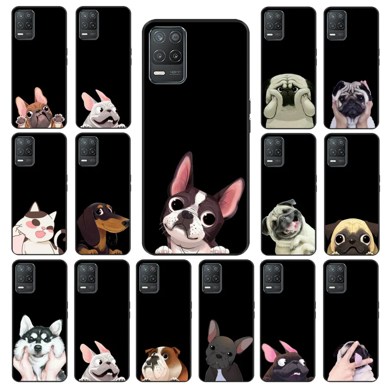 

Pug Dog Bulldog corgi Phone Case for OPPO Realme GT 2 Pro X2 Pro XT C25S 8 7 6 Pro 6i GT Master C3 C21 C21Y C11 X3 SuperZoom