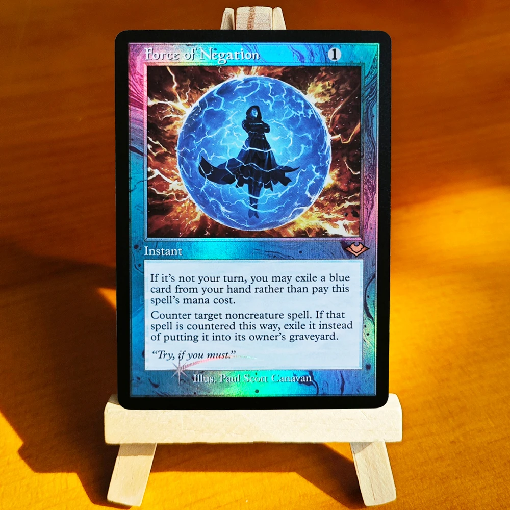Фото Коллекционные карты BL Foil18 TCG: Редкие магические карты для игры — Сила Отрицания/Отток Маны/Закон Глушения/Цепь Паров №4