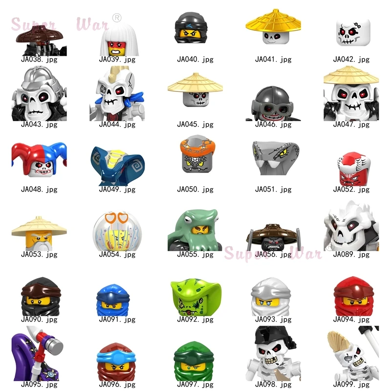 

Single Ninja KRUNCHA NUCKAL CHOKUN NYA WU SCOUT LLOYD Pythor Kapau Head accessories Building Blocks toys for children Series-084