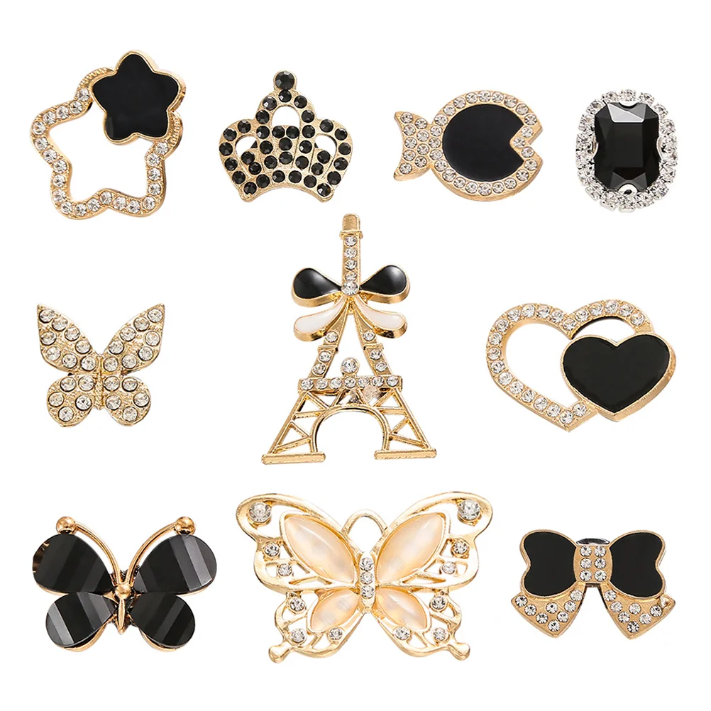 

Shoe Buckle Set Wedding Rhinestones Charm Shoes Bow Clips Heart Pumps Crystals Jewelry Decoration