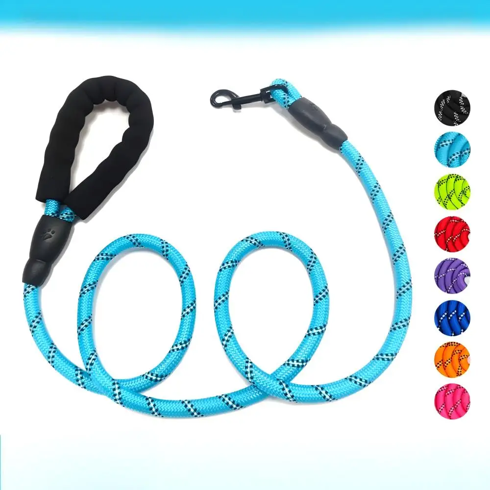 Фото Reflective Nylon Dog Leash Padded Soft Handle Anti Pull Heavy Duty Rope Medium Large Dogs Night Walking Outdoor Pet Training №5