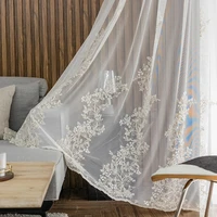 modern princess curtains for living dining room bedroom custom luxury three dimensional embroidery flower tulle window curtains