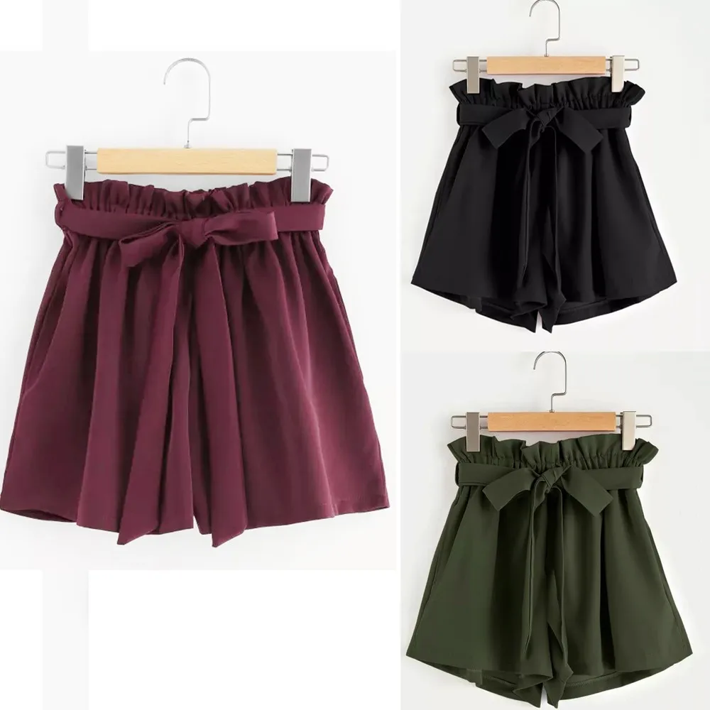 

Shorts Overalls for Women Solid Pocket Retro Women Waist With String Casual Fit Elastic Pants Shorts High Waist Yoga Shorts