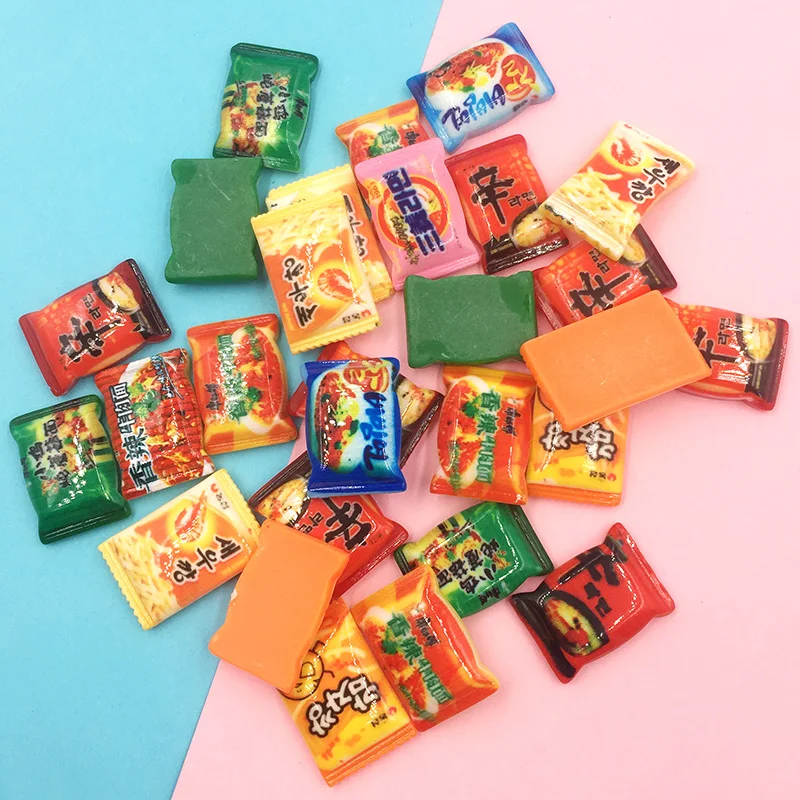 20Pcs Mixed Mini Cute Instant Noodles Flat back Resin Cabochons Embellishments For Scrapbooking Diy Phone Dolls Accessories | Дом и сад