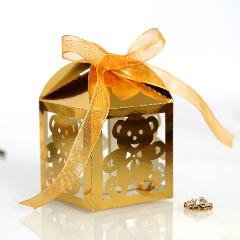 

10/50/100Pcs Hollow Bear Favor Box and Bags Sweet Gift DIY Candy Boxes for Baby Shower Creative Birthday Guests Party Supplies