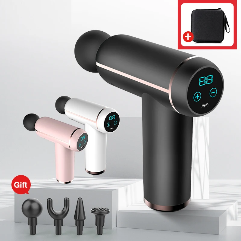 

2022 32 Gears Fascia Gun Muscle Relaxation Pocket Massage Gun Stick Mini LCD Display Fitness Body Massage Shoulder Pain Remove