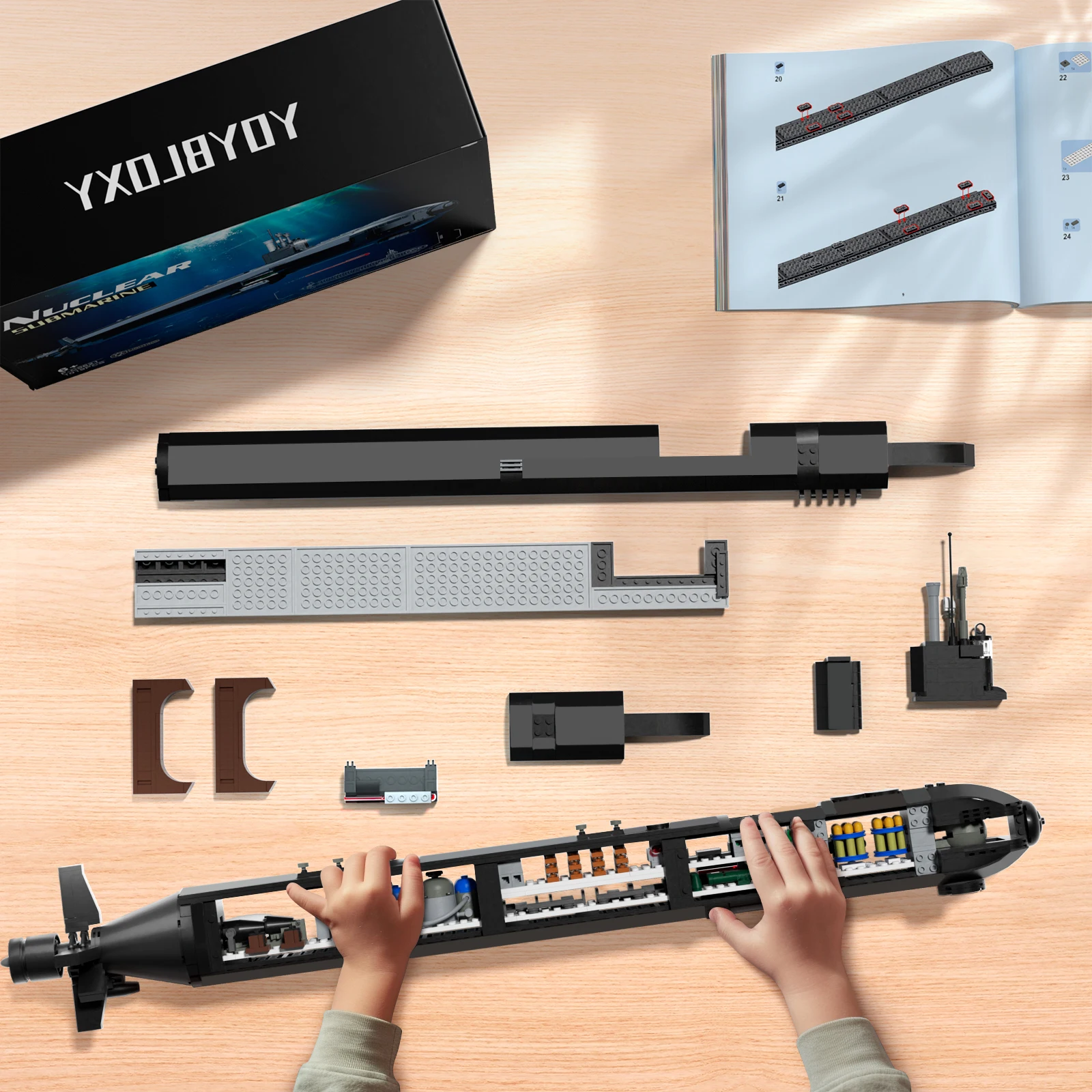 Военный стратегический набор строительных блоков для ядерной подводной лодки