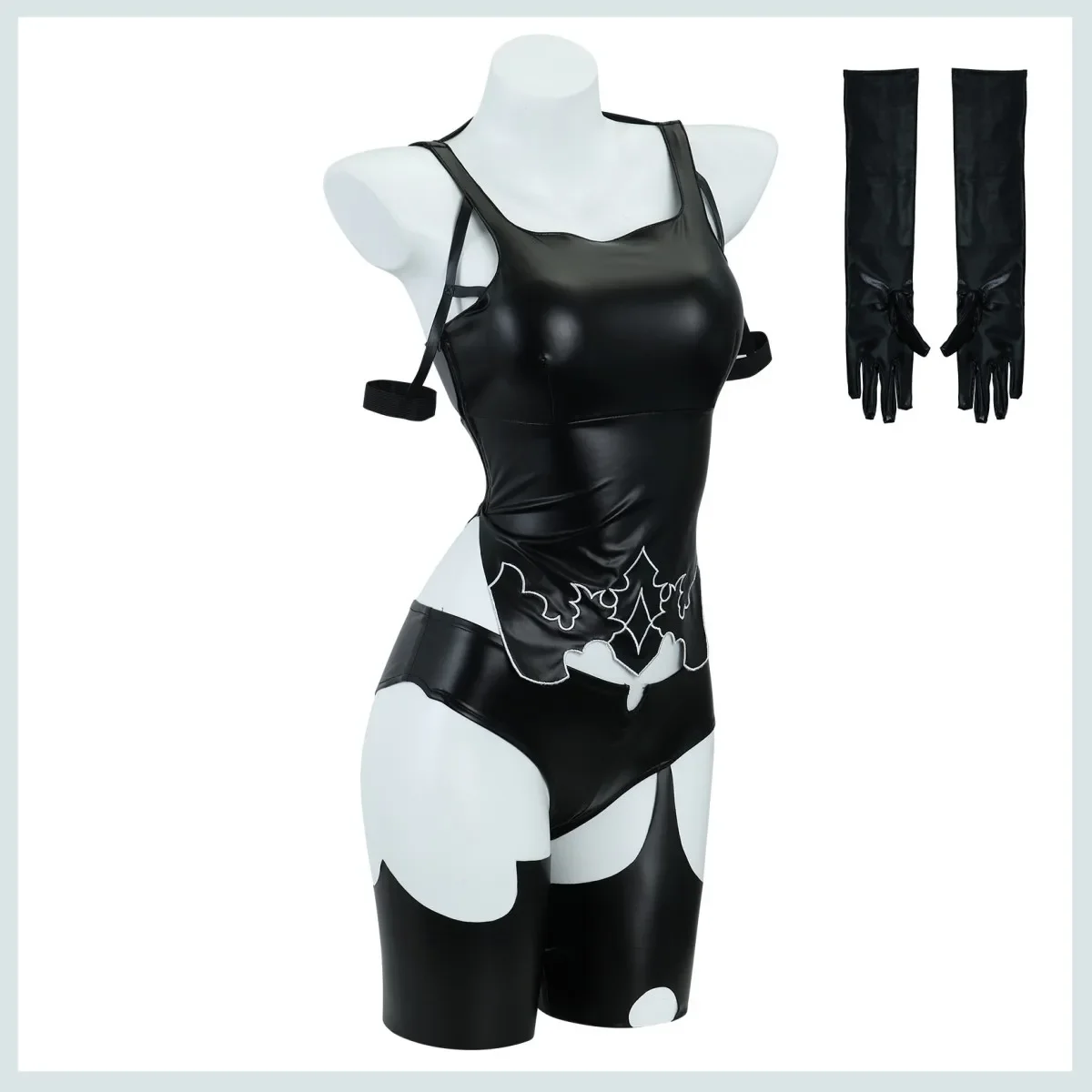 Аниме-игра NieR:Automata YoRHa Type A No 2 Косплей Костюм A2 Парик Черные топы из искусственной