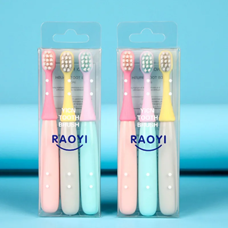 

3pcs/set Soft Bristles Cute Children Toothbrush Little Mushroom Cartoon Silicone Brush Head Baby Kids Dental Oral Hygiene Care