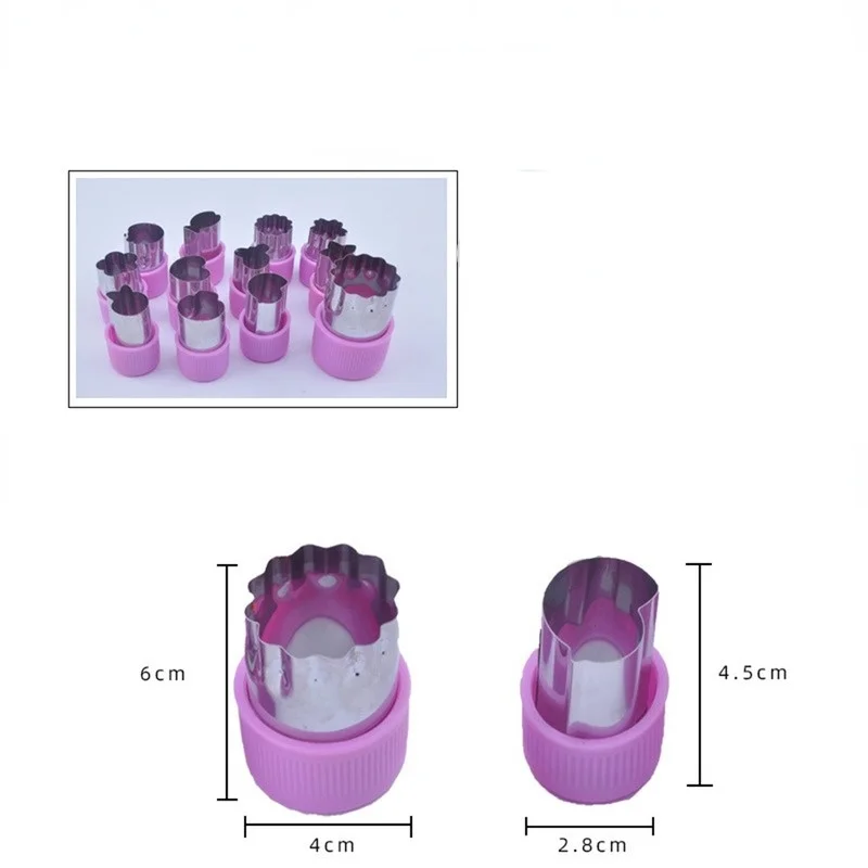 

12 Pcs Set Sandwiches Fruit Cutter Shapes Vegetable Fondant Cake Mould Kitchen Accessories Stainless Steel Cookie Cutters