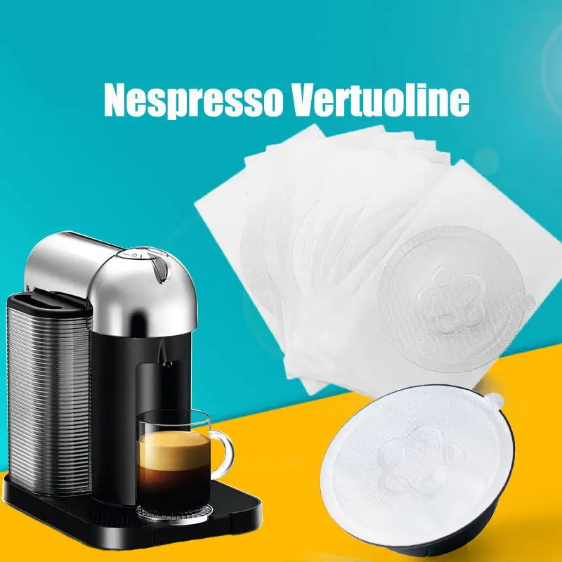 Película de papel de aluminio desechable para Nespresso Vertuo Vertuoline GCA1 y Delonghi ENV135, cápsulas rellenables, sello de lámina autoadhesiva