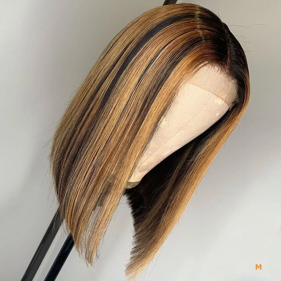 

Alipretty короткие прямые человеческие волосы боб парик хайлайтер Цвет Кружева передние парики для женщин предварительно выщипанная линия волос 13x 4 кружевной передний al парик