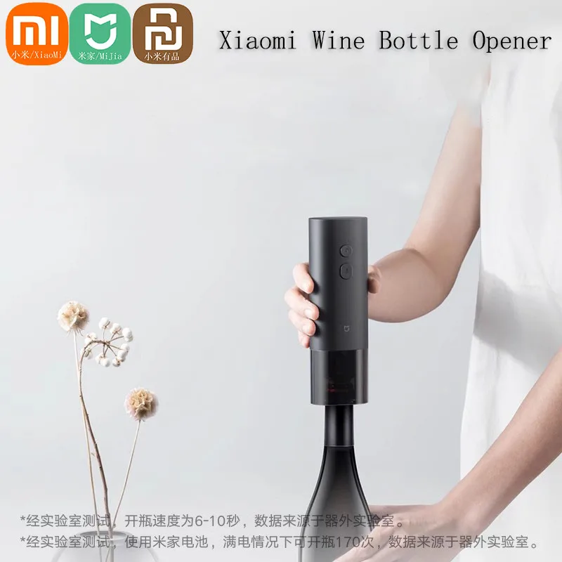 Умная электрическая открывалка для вина Xiaomi Mijia, аккумуляторная автоматическая открывалка для крышек бутылок для красного вина, пива с резаком для фольги, кухня