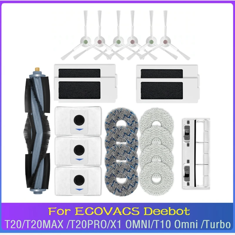 

23PCS Replacement Accessories For Ecovacs Deebot T20 PRO /T20 MAX/ T20 PRO PLUS/ T20 MAX PLUS /T10 /X1 Vacuum Cleaner
