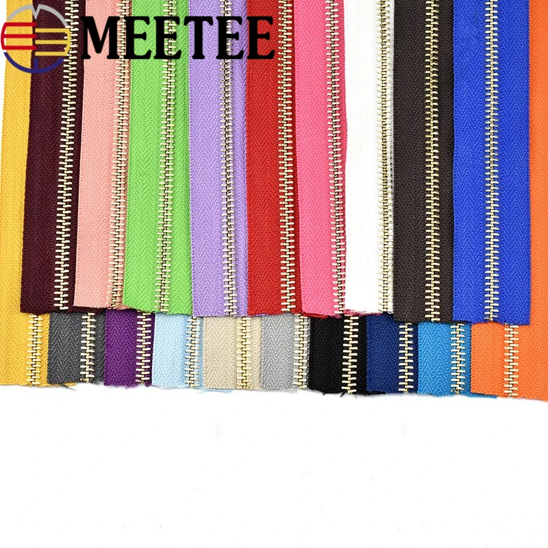 Металлические молнии Meetee 5 # 2/5 ярдов медные зубья для одежды сумок джинсов обуви