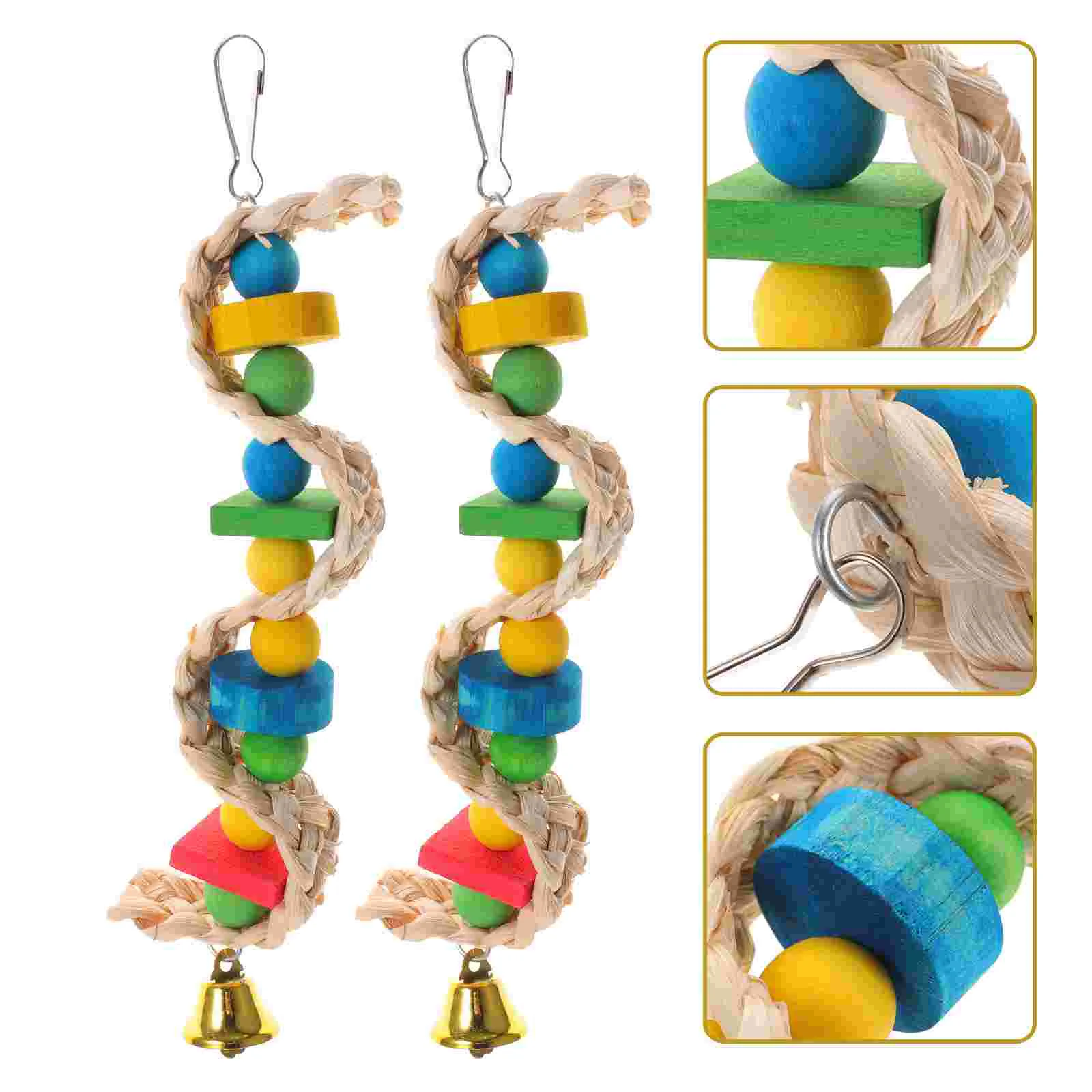 

Toy Bird Parrot Hanging Biting Cage Wood Chew Wooden Teething Safety Parrots Pet Plaything Funny Colored
