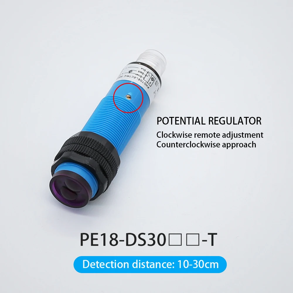 M18 5 м Цилиндрический вставной датчик Сквозной луч Фотоэлектрический бесконтактный переключатель Cloweit