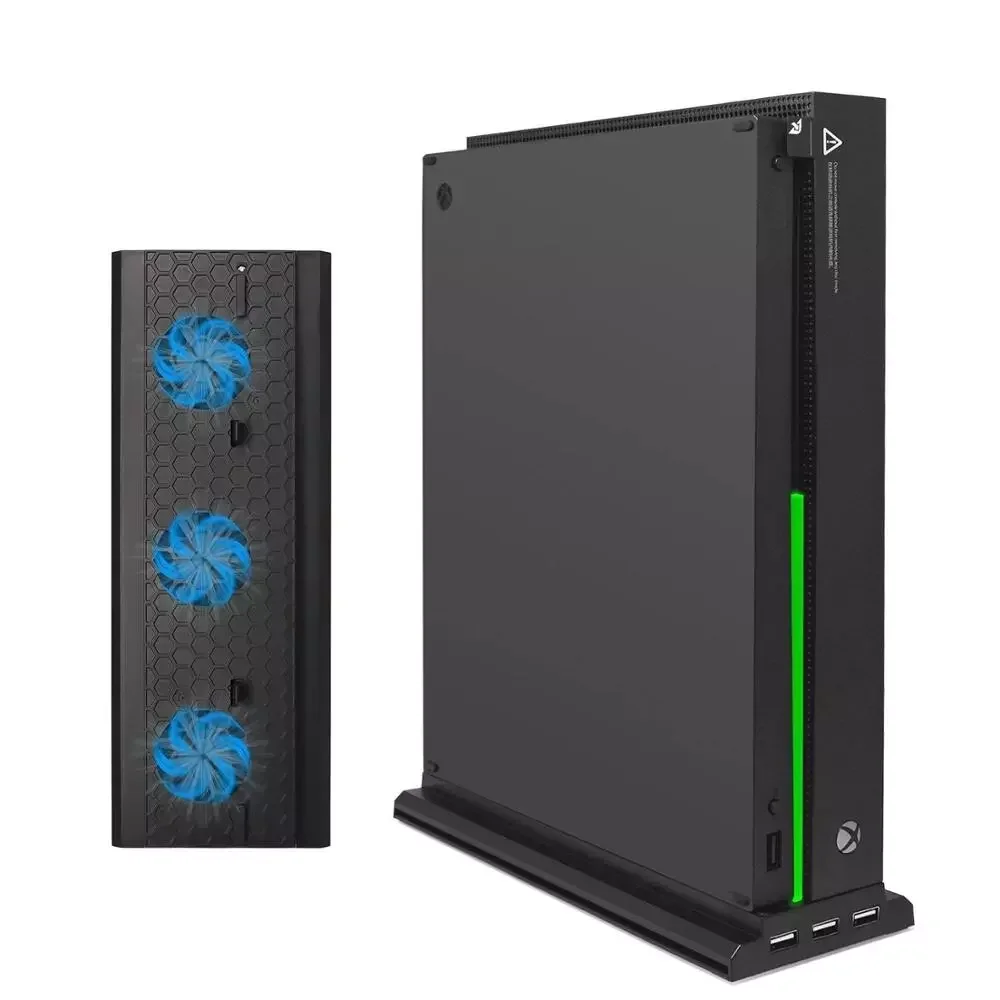 

Новая вертикальная подставка для Xbox one X с 3 охлаждающими вентиляторами + концентратор с 3 USB-портами, вертикальная охлаждающая база/док-станц...
