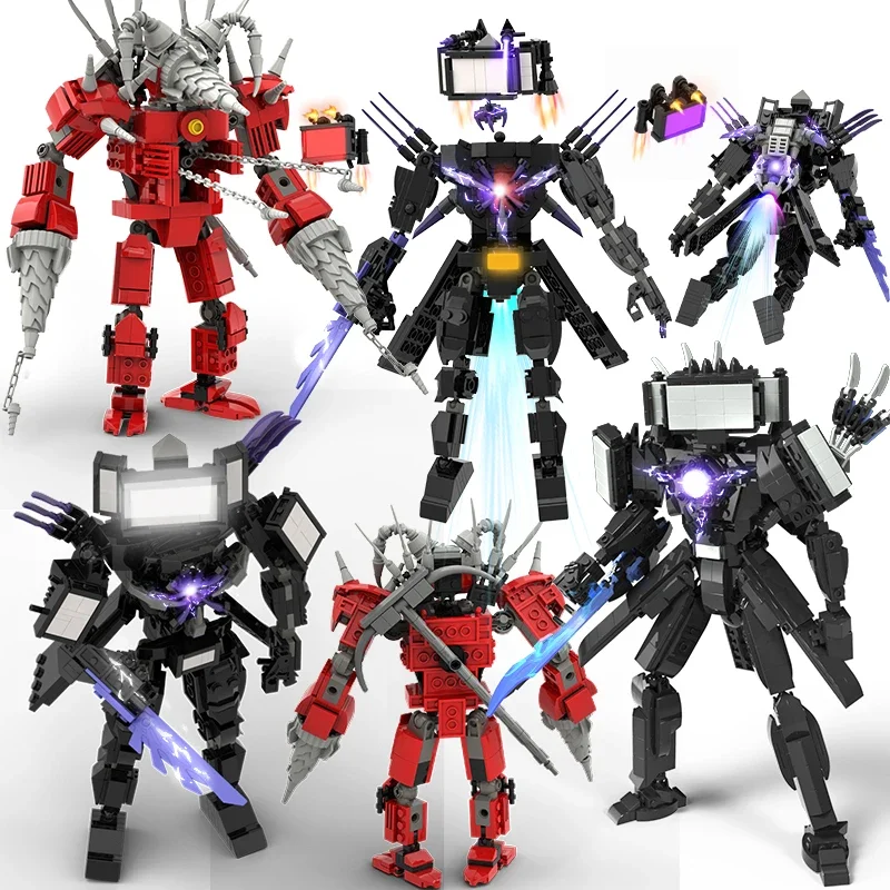 Масштаб Skibidi фигурки унитаза строительные блоки игрушки для мальчиков TVman