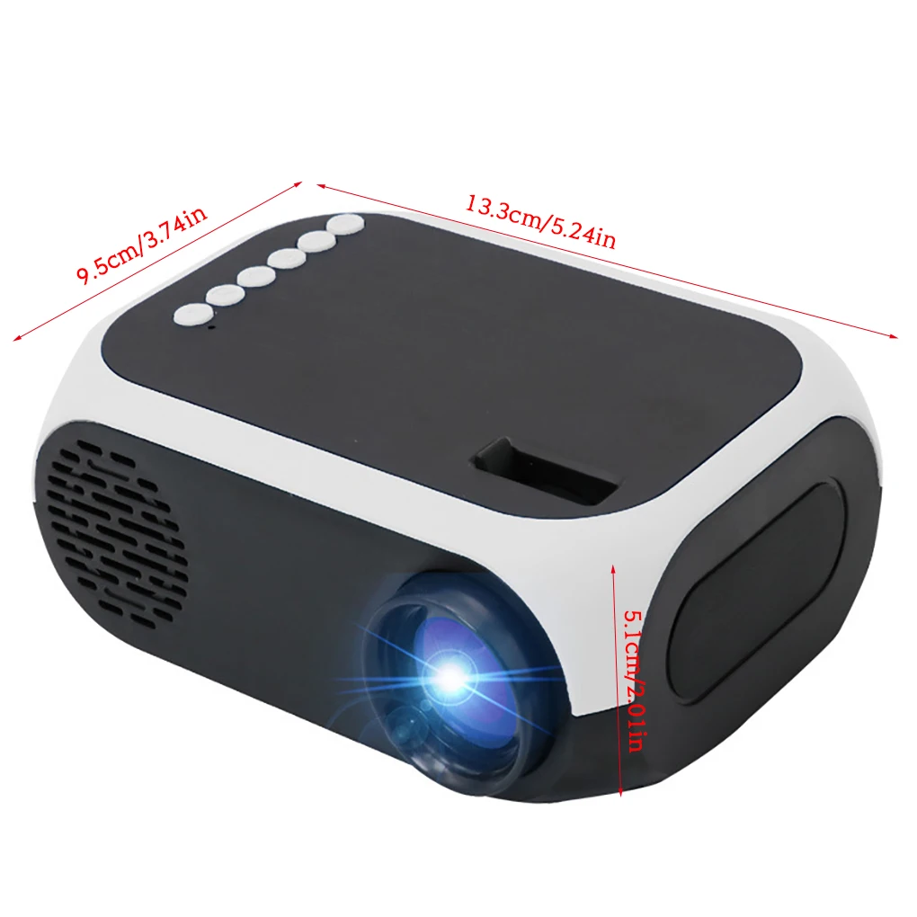

Mini Projector USB Rechargeable LED Projector TFT LCD Panel 1080P Resolution 800lumen Media Projecting Device US Plug