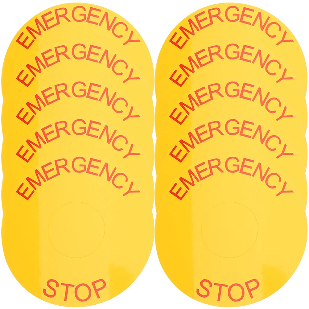 

10 Pcs Stop Signs Emergency Decals Self Adhesive Labels Warning Sticker Paper Matte Stickers