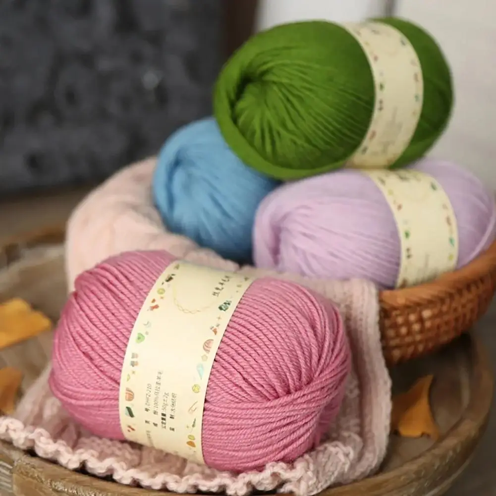 

50g/PC 100% Wool Yarn Soft Warm Knitting Worsted Weight Wool Yarn For Woman Cardigan Scarf Sweater Hat
