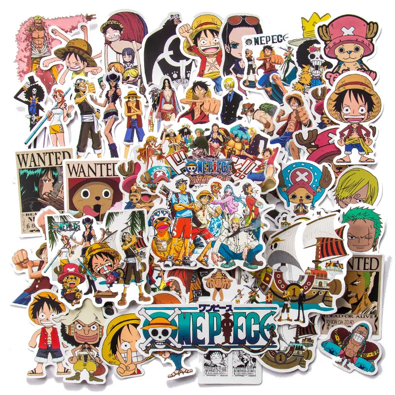 

50/100Pcs One Piece Luffy Stickers Anime Sticker Notebook Motorcycle Skateboard Computer Mobile Phone Cartoon Toy