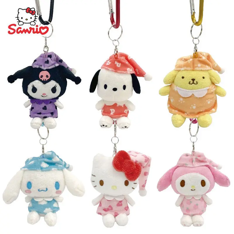 

Pajamas Cinnamoroll Babycinnamoroll Clow M Hello Kitty Pom Pom Purin Melody Pacha Dog Plush School Bag Pendant Keychain