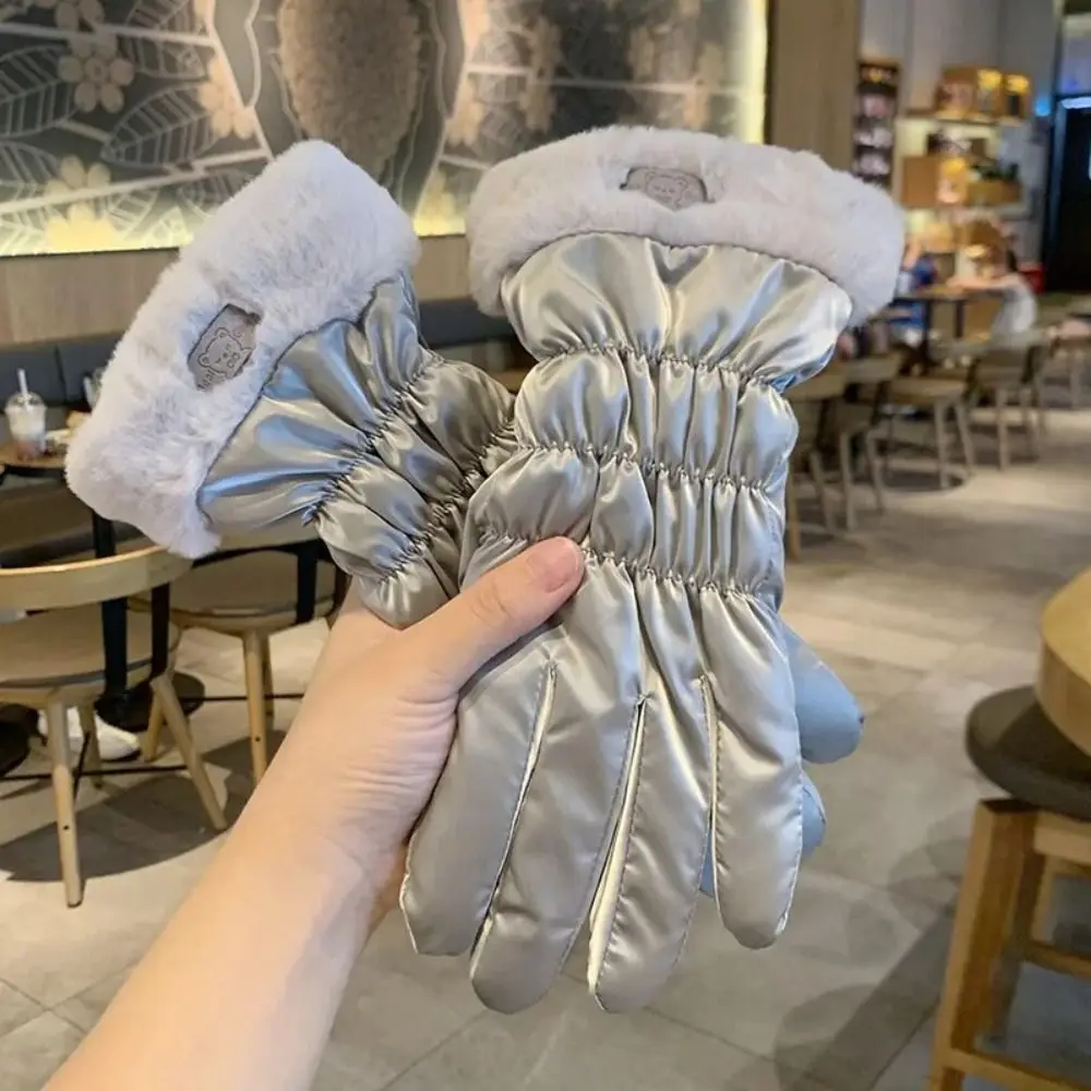 Новые зимние пуховые хлопковые перчатки плюшевые флисовые для холодной погоды