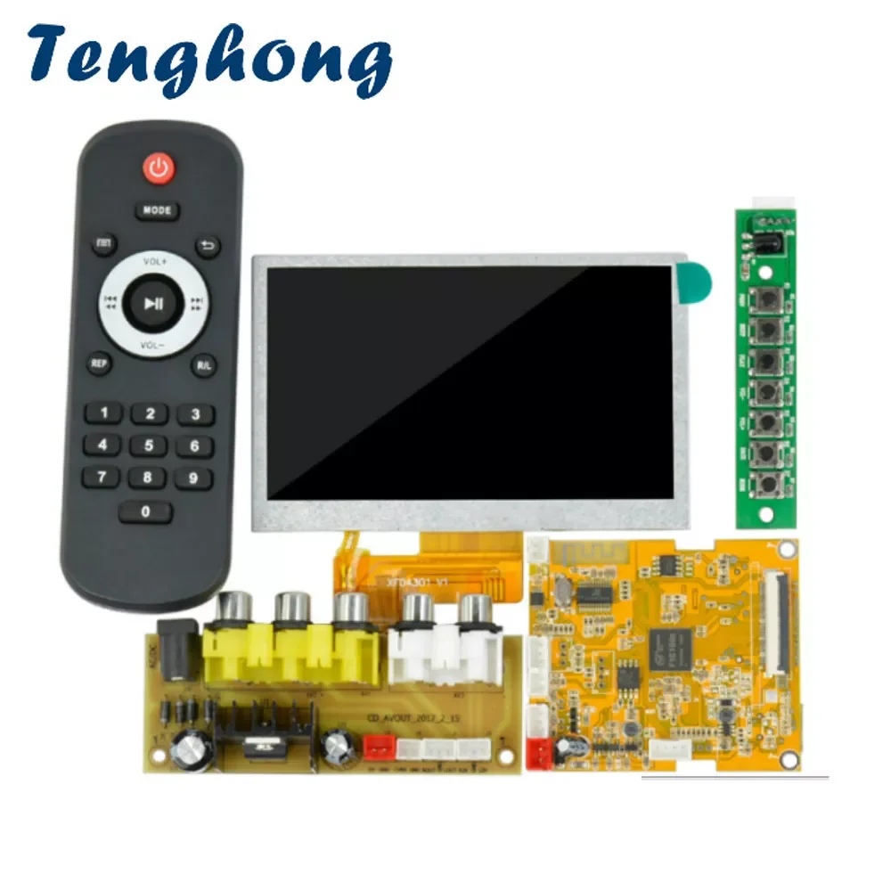 

Tenghong 4.3 Inch Car Audio USB TF FM Radio LCD Bluetooth Decoder Board MP3 Player MP3 WMA Decoder Remote For Home Amplifier