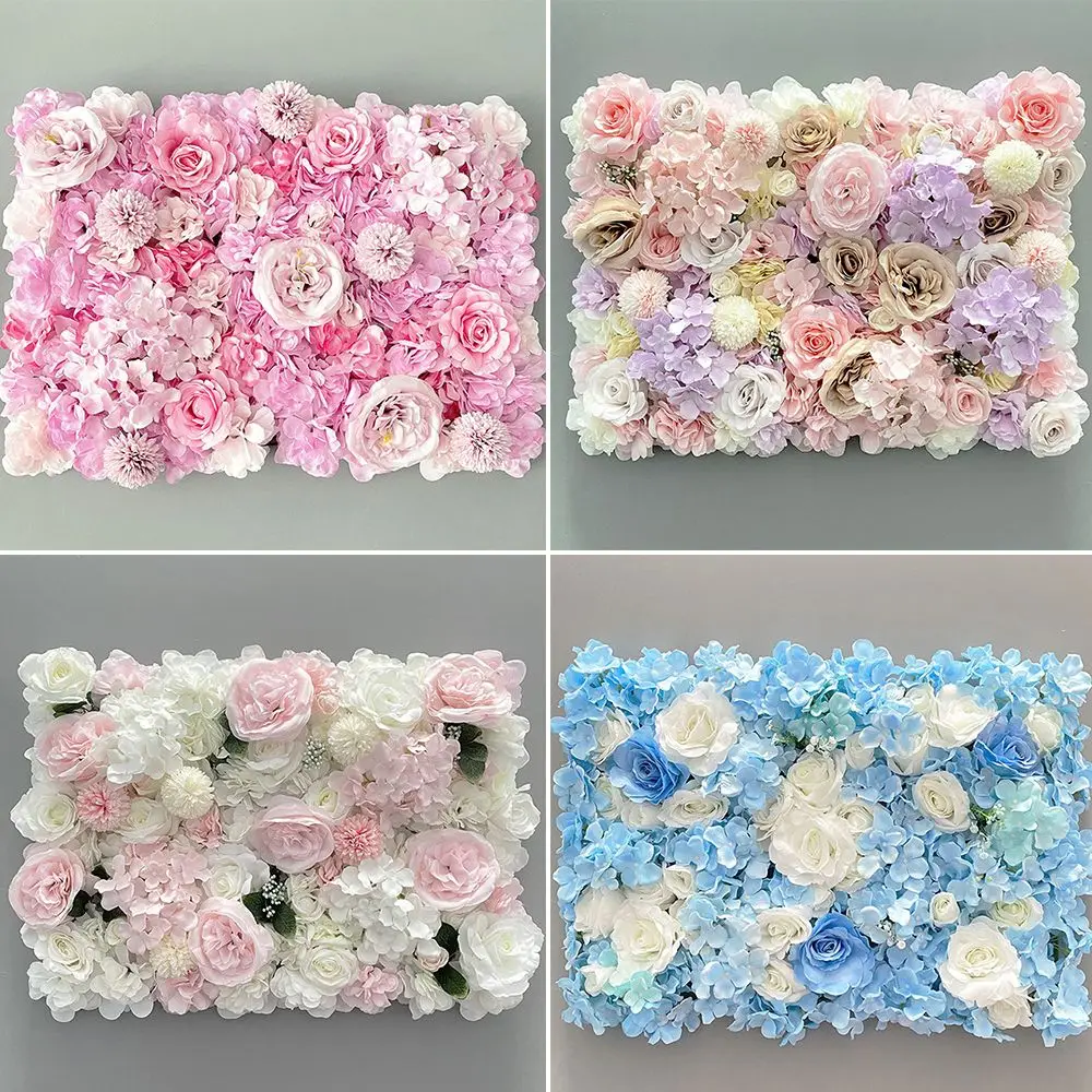 

New Romantic Wedding Rose Flower Wall Backdrop Home Decor Artificial