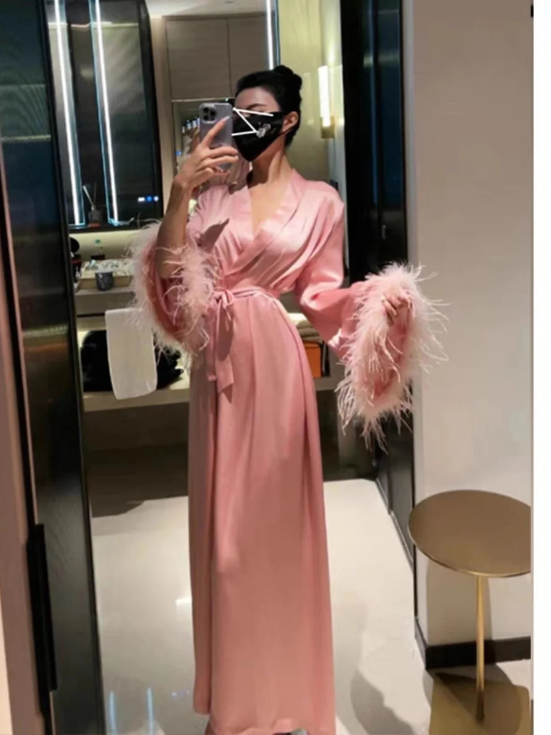 23 летние новые шелковые атласные пижамы с v-образным вырезом ночная рубашка на