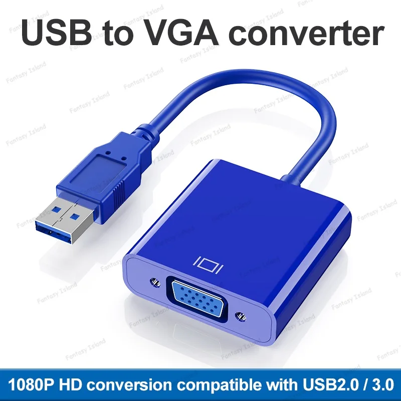 HW-1501 USB to VGA converter 1080p computer connected to display expansion screen adapter usb3.0 to vga