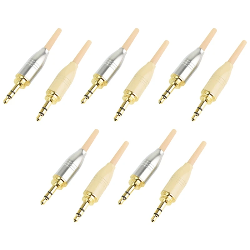

10Pcs 3.5Mm Jack Male Connector With Protecting Tail Gold Plated 3 Poles Plug 3.5Mm Jack Male Connector Earphone Jack DIY