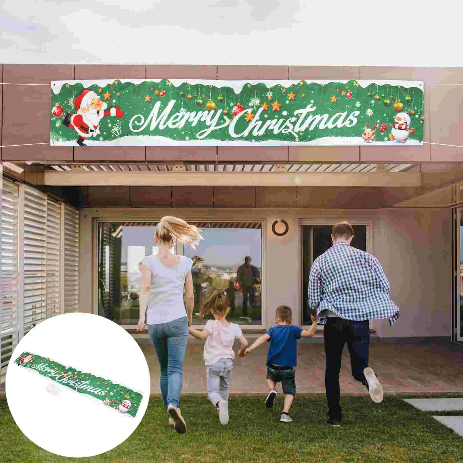 

Banner Christmasparty Sign Decor Outdoor Decorations Door Stylish Porch Lawn Merry Giant Huge Hanging Snowman Garland Large