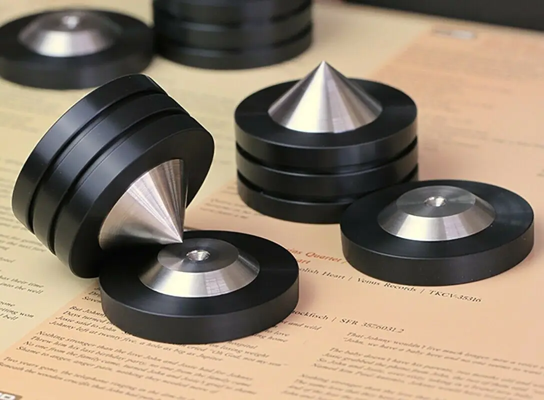 

304 для динамиков 39 мм 49 мм, из нержавеющей стали, с графитовым покрытием, накладками на изоляционный шип, DAC, LP, CD, 4 шт.